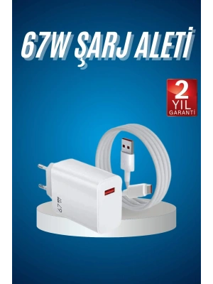 Hızlı Şarj Aleti Adaptörü Kablo Seti 67W Uzun Ömürlü Beyaz