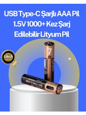 Hızlı Şarj Teknolojili USB Şarjlı AAA Pil – 40 Dakikada Tam Şarj