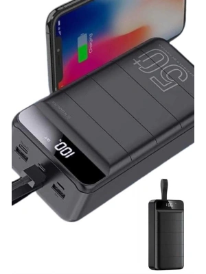 Hızlı Taşınabilir 50.000 Mah Powerbank Led Ekran Android ve İOS Uyumlu