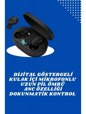 İkili Bluetooth Kulaklık Dijital Göstergeli Uzun Pil Ömrü Yüksek Ses Kaliteli