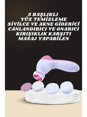 İkili Cilt Bakım Seti 5 Başlıklı Yüz Temizleme ve Masaj Aleti Canlandırıcı ve Onarıcı