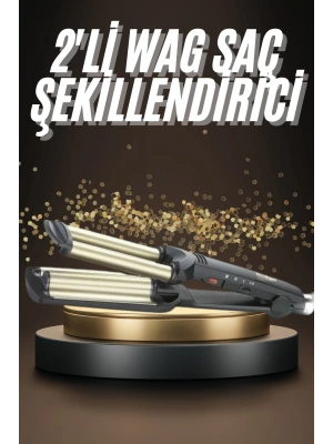İkili Wag Maşa Saç Şekillendirici Seramik Kaplama Isı Ayarlı