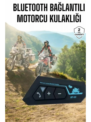 İnterkom Intercom Kask Kulaklık Bt22 Bluetooth Motosiklet Kulaklık 5.0 Bluetooth