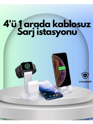 iPhone, Apple Watch ve AirPods ile Uyumlu 4ü 1 Arada Şarj Ünitesi – Tüm Apple Cihazları Tek Noktada
