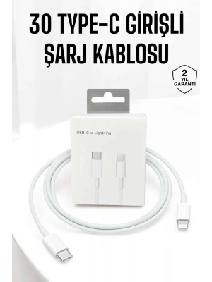 Iphone Uyumlu İOS Uyumlu Lightning Hızlı Şarj Tye C Lightning Şarj Kablosu