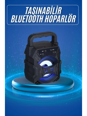 Işıklı Bluetooth Hoparlör Ses Bombası Taşınabilir Yüksek Ses Kaliteli Radyo Özelliği
