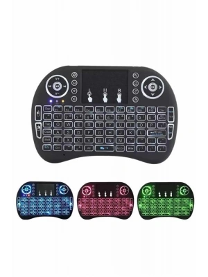 Işıklı Kablosuz Mini Klavye ve Dokunmatik Mouse Seti Türkçe Kablosuz