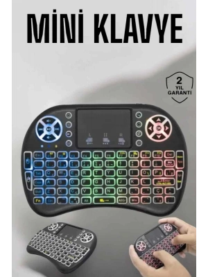Işıklı Kablosuz Mini Q Klavye Tüm Cihazlara Uyumlu