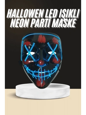 Işıklı Led Maske Parti Eğlence Maskesi Hallowen Neon Maske
