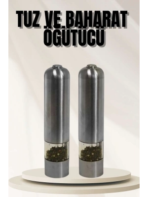 Işıklı Otomatik Tuz ve Karabiber Öğütücü Baharat Öğütücü
