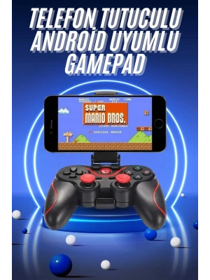 Joystik Gamepad Bluetooth Telefon Tutucu Oyun Kolu Telefon Android Uyumlu