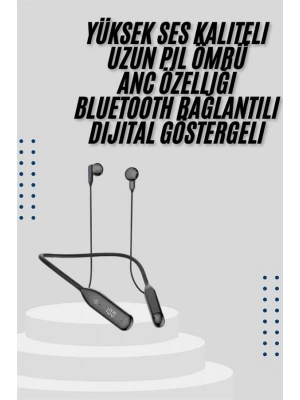 Kablolu Kulak İçi Bluetooth Kulaklık 60 Saat ANC Özellikli Boyun Bantlı