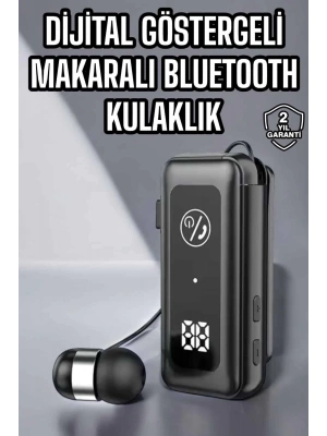 Kablolu Makaralı Bluetooth Kulaklık Uzun Pil Ömrü Dijital Göstergeli