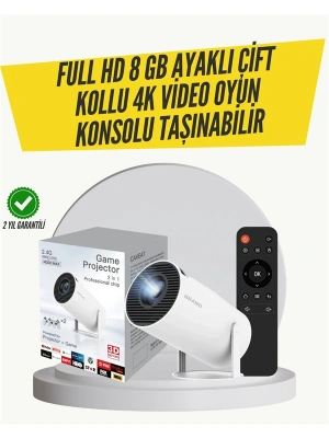 Kablosuz 4K Projeksiyon – Wi‑Fi 6 & Bluetooth 5.0 ile Oyun ve Uygulama Merkezli