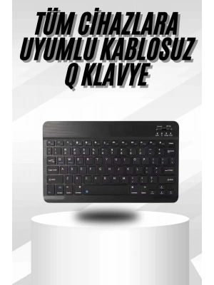 Kablosuz Bluetooth Bağlantılı Taşınabilir Q Klavye Tüm Cihazlara Uyumlu