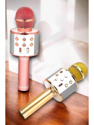 Kablosuz Bluetooth Karaoke Mikrofon USB ve AUX Girişli, Yüksek Ses Kalitesi