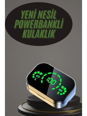 Kablosuz Bluetooth Kulaklık Çift Telefon Destekli Powerbankli Dijital Göstergeli