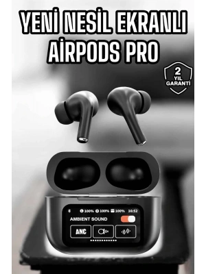 Kablosuz Bluetooth Kulaklık Ekranlı Uzun Şarj Süreli ANC Destekli