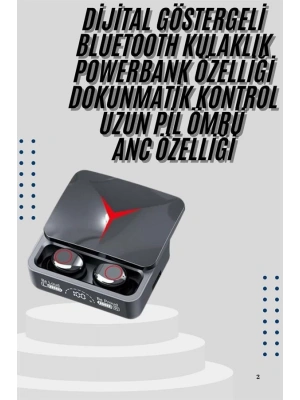 Kablosuz Bluetooth Kulaklık Powerbank Özellikli Göstergeli Hd Mikrofon