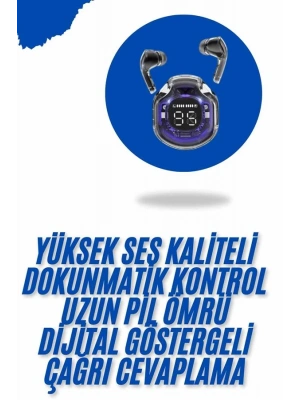 Kablosuz Dijital Göstergeli Powerbanklı IOS ve  Android Uyumlu Gaming Kulaklık