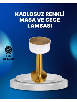 Kablosuz Dokunmatik Masa Lambası – Şık Modern Metal Gövde, USB Şarjlı