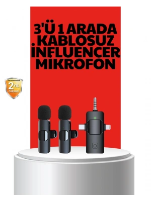 Kablosuz Mikrofon - Telefon ve Bilgisayar Uyumlu