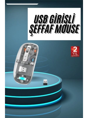 Kablosuz Mouse Fare Şarjlı Bluetooth Wireless Çift Modlu Sessiz