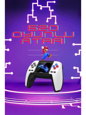 Kablosuz Oyun Konsolu Atari Game Stick Retro Konsol 520 Oyunlu