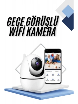 Kablosuz Wifi Destekli Akıllı Güvenlik Kamerası Hareket Sensörlü
