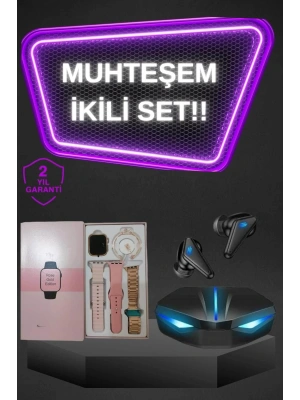 Kadınlar İçin Dokunmatik Ekran Akıllı Saat ve Gamer Kablosuz Bluetooth Kulaklık ANC Özelliği
