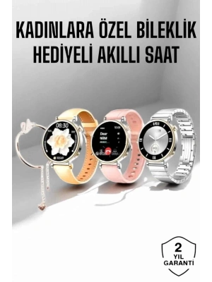 Kadınlara Özel Bileklik Hediyeli Amoled Ekran Akıllı Saat
