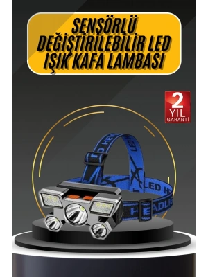 Kafa Lambası 800 Lümen 4 Mod Yüksek Işık Flaşörlü Şarjlı Led Lamba
