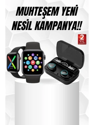 Kaliteli Akıllı Saat ve Kaliteli Bluetooth Kulaklık ANC Özelliği Uzun Pil Ömrü