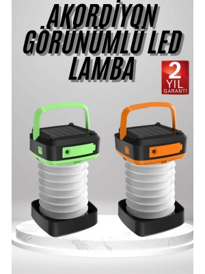 Kamp Feneri Lambası Solar Güneş Enerji Portatif Işıldak Şarjlı