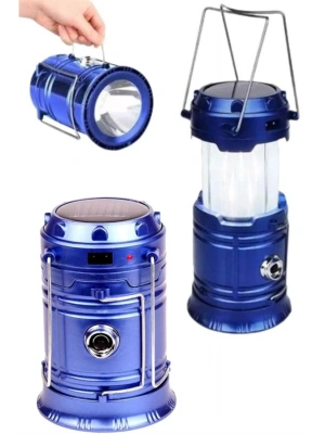 Kamp Feneri Şarj Edilebilir Güneş Enerjili Işıldak USB Şarjlı