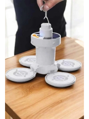 Kamp Lambası Işıldak Beyaz Işık Güneş Enerjili Solar Aydınlatma 5 Kanatlı Katlanabilir