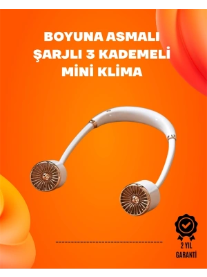 Katlanabilir Asılabilir Fan | USB Şarjlı, 3 Vitesli Sessiz Mini Fan