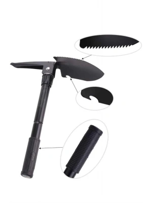 Katlanabilir Kamp Küreği Küçük Kazma Kürek Seti Pusulalı