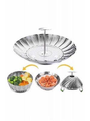 Katlanır Buharda Sebze Pişirici Haşlayıcı Haşlama Sepeti Aparatı