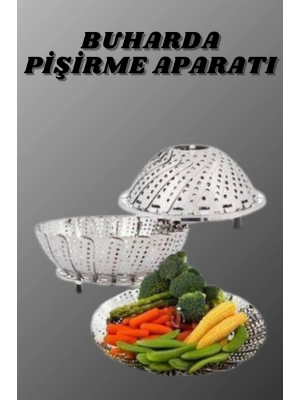 Katlanır Buharda Sebze Pişirici Haşlayıcı Haşlama Sepeti Aparatı