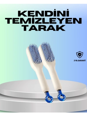 Kendini Temizleyen Ergonomik Saç Tarağı – ABS Gövde, Silikon Diş