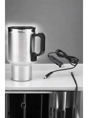 Kettle Kapaklı Araç İçi Termos Tüm Arabalara Uyumlu Çakmaklık Girişli Su Isıtıcı Bardak