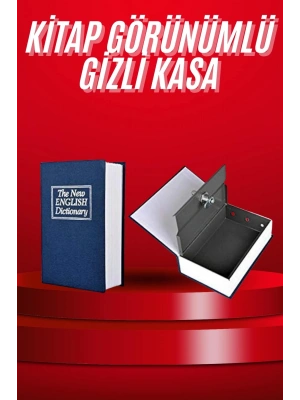 Kitap Görünümlü Gizli Kasa Büyük Boy Anahtarlı Kilitli Para Kasası