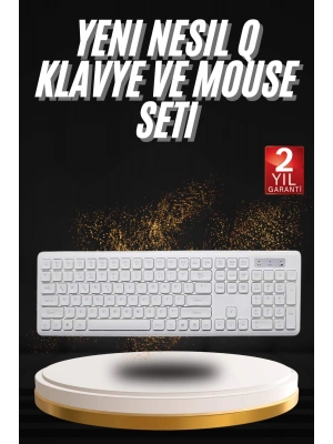 Klavye Mouse Seti Sessiz Kablosuz Türkçe TV  PC Uyumlu