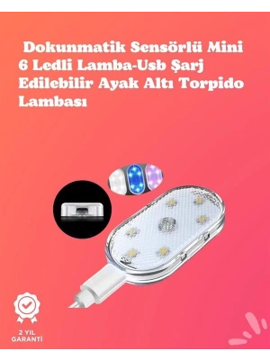 Kolay Montajlı, Çok Renkli USB Şarjlı Kablosuz Araç İçi Işık Seti