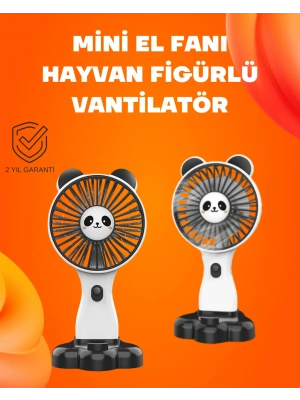 Kompakt Tasarımlı USB Şarjlı Mini Fan – Hayvan Figürlü Vantilatör