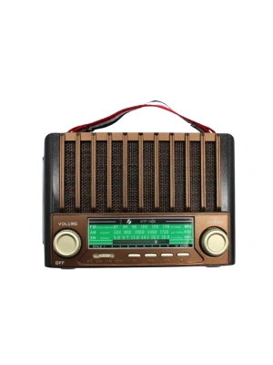 KTF-1428 Güneş Paneli Şarjlı Nostaljik Bluetooth Hoparlör – FM/AM/SW Radyo, USB/SD Desteği, Taşınabilir Tasarım