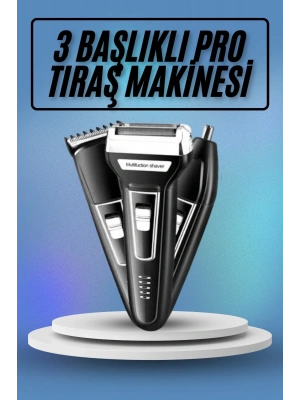 Kulak Burun Kıl Kesme Ense Yanak Tıraş Seti 3 Başlıklı Profesyonel