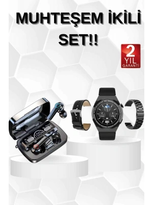 Kulak İçi Kablosuz Bluetooth Kulaklık ve NFC ve GPS Özellikli Akıllı Saat Alarm ve Titreşim