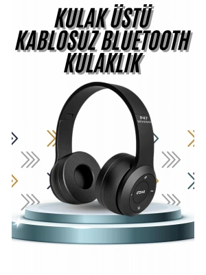 Kulak Üstü Bluetooth Kulaklık Yüksek Ses Kaliteli Ayarlanabilir
